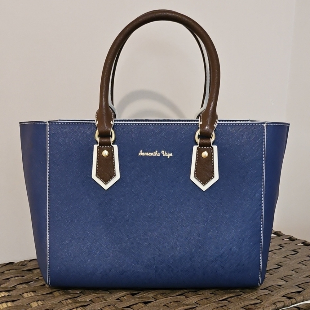Blue and Brown Women's Bag